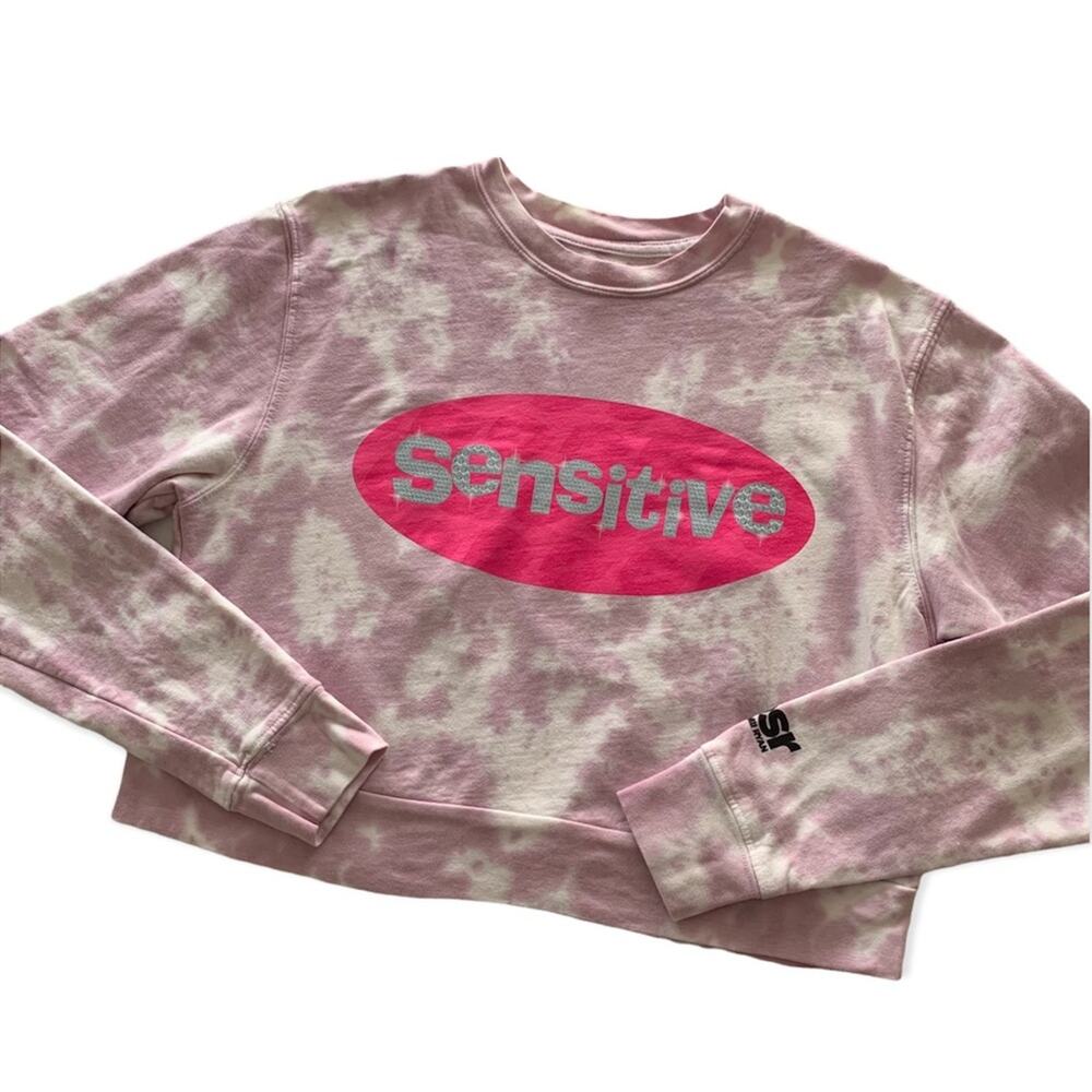 By Samii Ryan | Sensitive Pink Tie Dye Cropped Sweatshirt Small